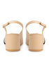 Zapatilla Nude Slingback Punta Negra 15008